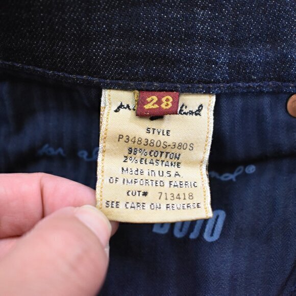 7 For All Mankind Dojo Cropped‎ Jeans Size 28 Dark Blue Gently Used Condition - Picture 4 of 5